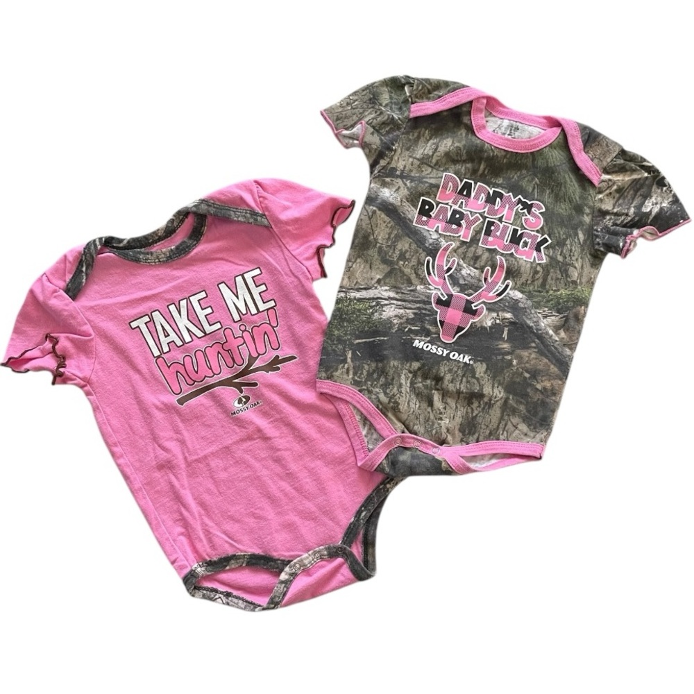 Mossy Oak 24M toddler baby girl Tshirt onesie hunting camouflage camo outdoors